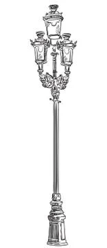 Street lamp vector hand drawing illustration Stock Illustration