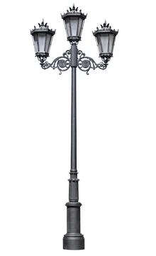 Street lamppost, isolated over white Stock Photos