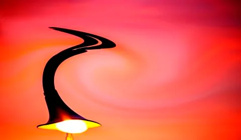 Street lantern at dawn dissolving Illustrazione stock