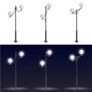 Street lantern. Streetlight. 3D flat vector isometric illustrati Stock Illustration