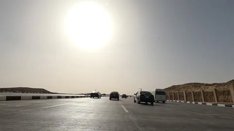 Street Level Journey Through Cairo Ring Road with Realistic City Traffic Scenes Stock Footage 329829686