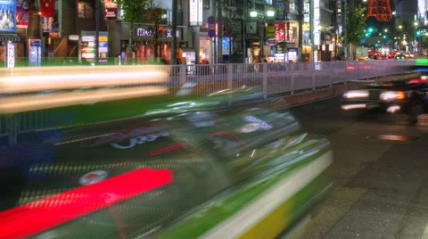 Street level pov time lapse of Roppongi, Shibuya, Japan with Tokyo Tower Stock Footage 46278612