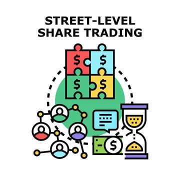 Street level share trading concept development Stock Illustration