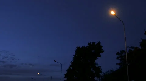 Street light against twilight background Stock Footage 65495318