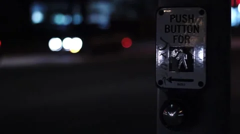 Street light button at night Stock Footage 47466465