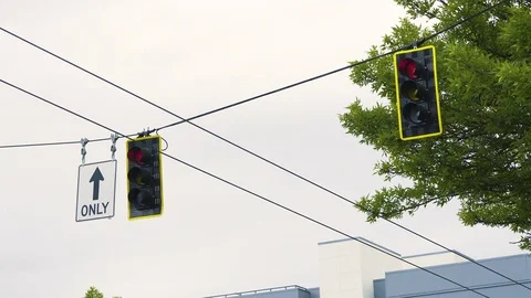 Street light changes from red to green in Seattle. Stock Footage 73492973