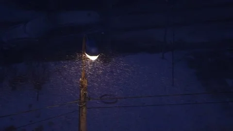 Street light during a blizzard Stock Footage 181587292