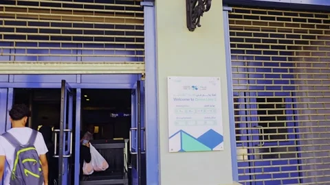 A street light is in front of a building Stock Footage 292235416