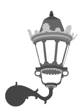 Street light lamp lantern vector silhouette illustration Illustrazione stock