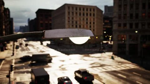 A street light that is on a pole Иллюстрация