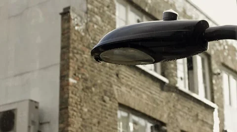 Street Light in Rain Stock Footage 8563022