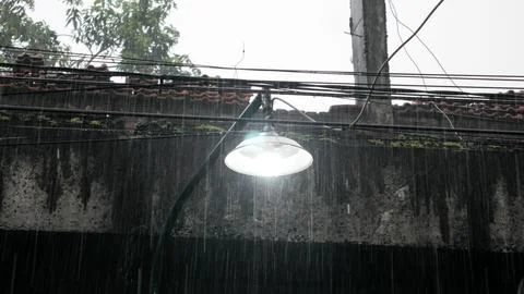 Street Light in the rain Stock Photos