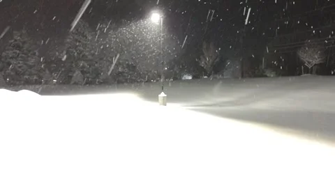 Street Light in a Snow Storm Stock Footage 258123113