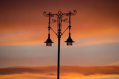 Street light at sunset 写真素材
