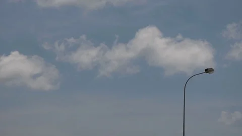 Street Light under the blue sky. 4K Stock Footage 76687680