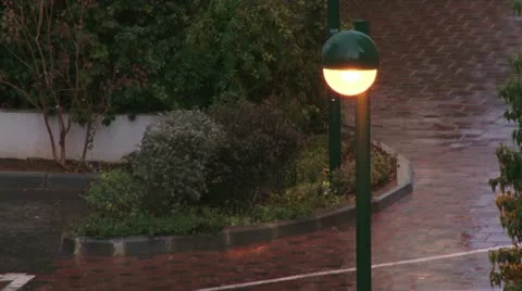 Street light under the rain. Stock Footage 20511245