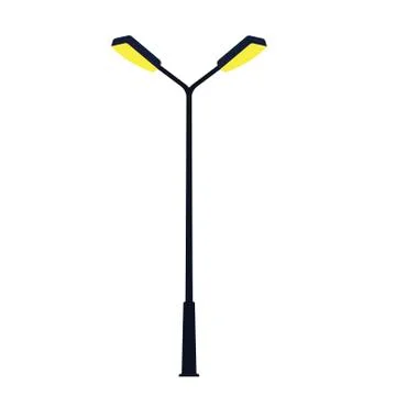 Street light on white background. Vector illustration in trendy flat style. EPS Stock Illustration