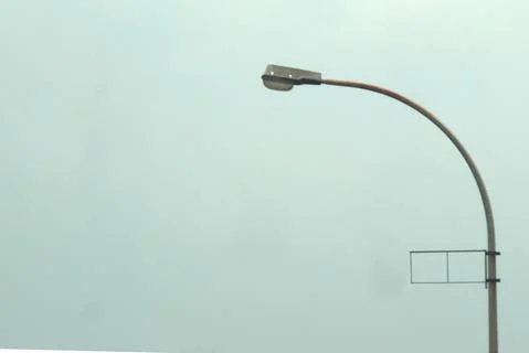Street lights with empty ad boxes  Stock Photos