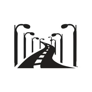 Street with lights icon Stock Illustration