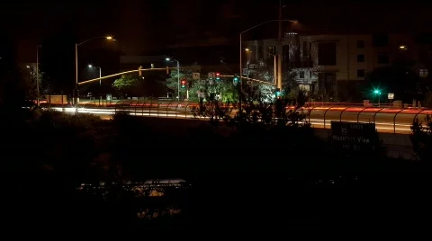 Street Lights at Night Stock Footage 454972