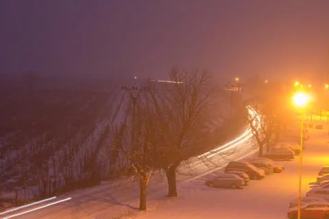 Street lights in night Stock Photos