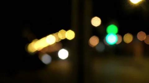 Street lights out of focus Stock Footage 68659341