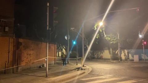 Street lights in Shanghai under lockdown Stock Footage 197113553