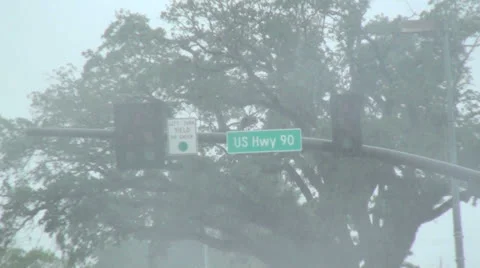 Street lights in a storm Stock Footage 25333277