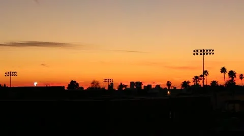 Street lights at sunset Video stock 20436001