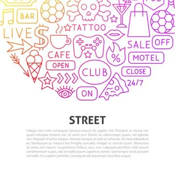 Street Line Concept Ilustración de archivo
