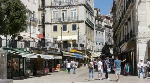Street in Lisbon Stock Footage 41804713