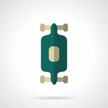 Street longboarding flat color vector icon Stock Illustration
