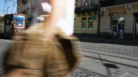 On the street in Lviv. Stockbeeldmateriaal 40728226