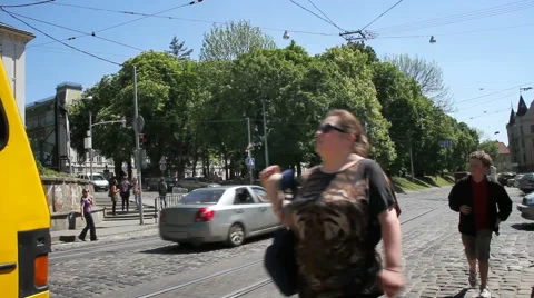 On the street in Lviv. Stockbeeldmateriaal 40728238