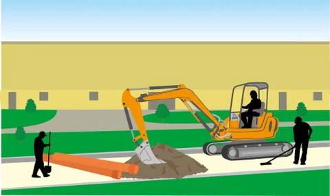 STREET MAINTENANCE WORKS Stock Illustration