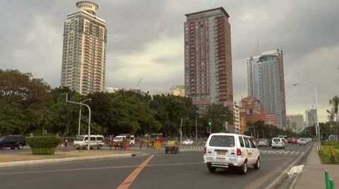 Street in manila Stock Footage 34387462