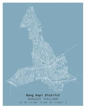 Street map of Bang Kapi District Bangkok,THAILAND Stock Illustration