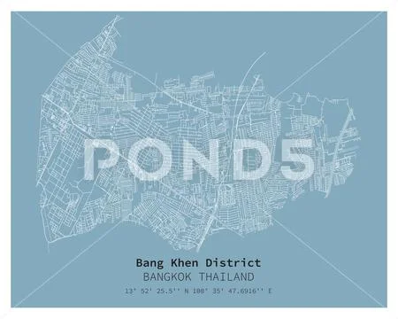 Street map of Bang Khen District Bangkok,THAILAND: Graphic #261985653