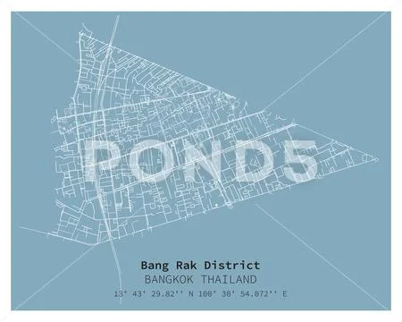 Street map of Bang Rak District Bangkok,THAILAND Illustration #261985660