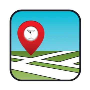 Street map icon with the pointer bar Stock Illustration