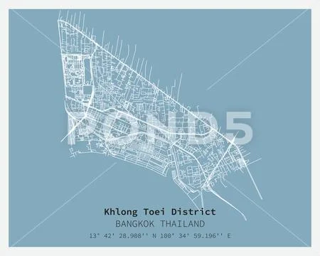 Street map of Khlong Toei District Bangkok,THAILAND: Graphic #261985693