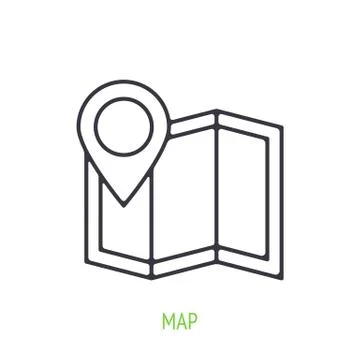 Street map. Outline icon. Vector illustration. City navigation Stock Illustration