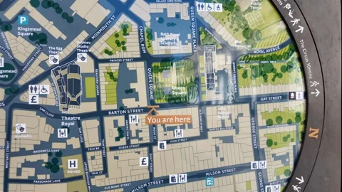 Street Map of Queen Square Video stock 334306504