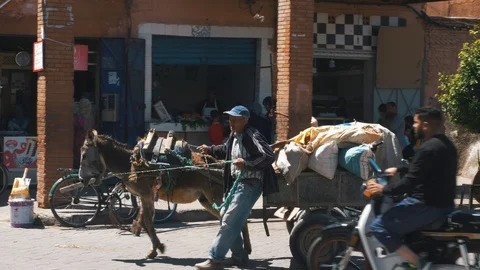 Street of Marrakech - Morocco Video stock 108614428