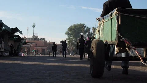Street In Marrakech Pedestrians Stock-Footage 100636432