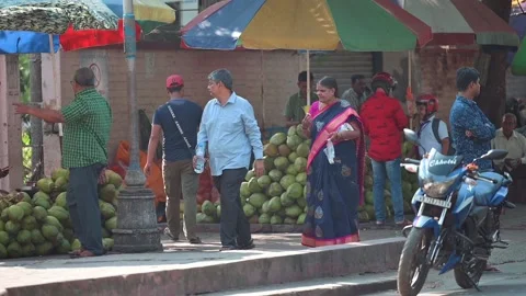 Street merchants, selling things on the | Stock Video | Pond5