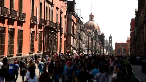 Street mexico city, people  Stock Footage