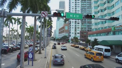 Street of Miami Stock Footage 74986653