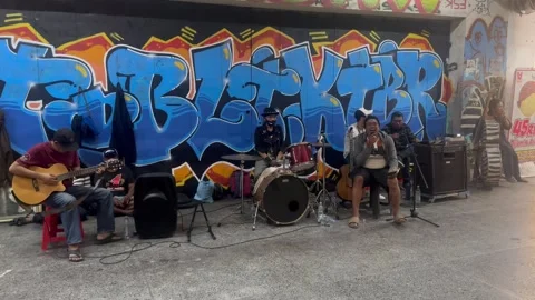 STREET MUSICIANS Stock Footage 250173954