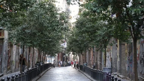 Street of naples Stock Footage 128448433